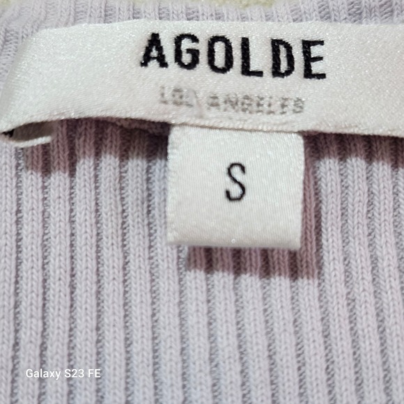 AGOLDE Poppy Scoop Ribbed Tank Top Light Purple Organic Cotton Blend Size Small - Picture 3 of 9